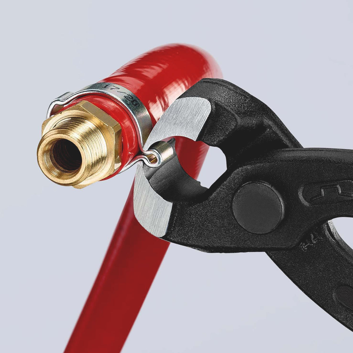 KNIPEX Ohrklemmenzange 220 mm – für 1-Ohr- und 2-Ohrklemmen, Kopf schwarz atramentiert