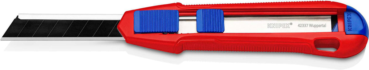 KNIPEX CutiX® Cuttermesser 18 mm Klingenbreite mit Klingenstabilisierung, Magnesiumgehäuse