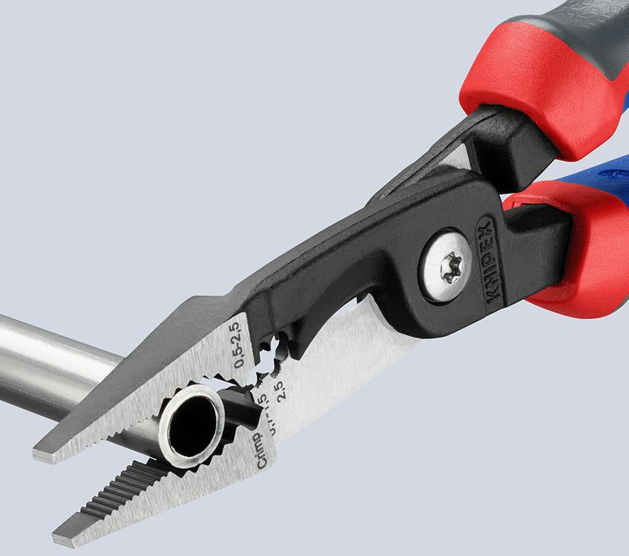 KNIPEX Elektroinstallationszange 200 mm Comfort-Griff – 6-in-1 Werkzeug für die Elektroinstallation