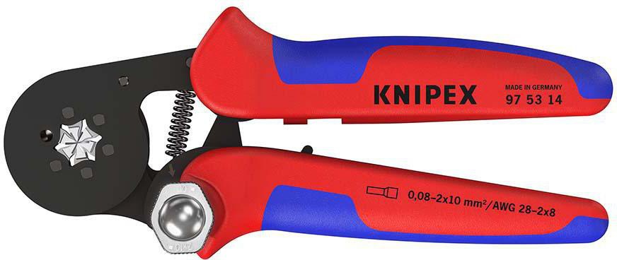 KNIPEX Aderendhülsenzange 180 mm selbsteinstellend 0,08–16 mm² – brünierter Kopf, Mehrkomponenten-Hüllen