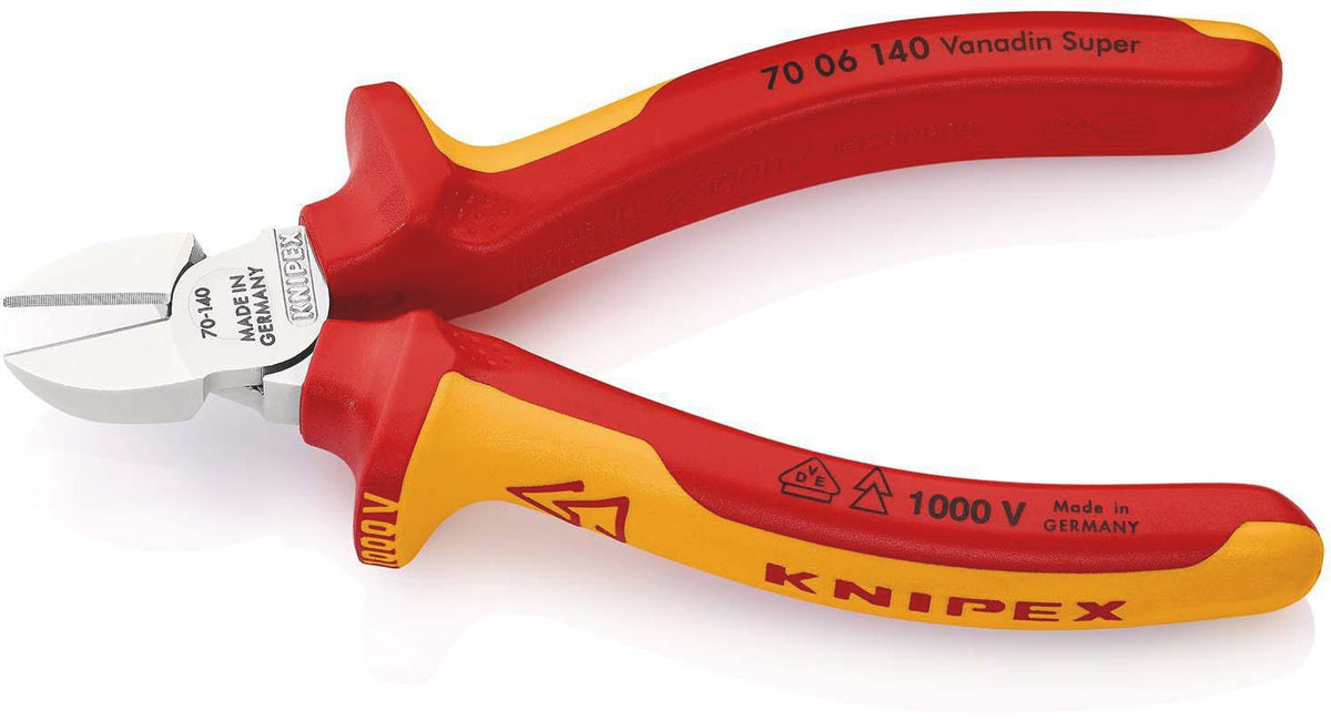 KNIPEX Seitenschneider VDE 160 mm – isoliert bis 1000 V, gehärtete Schneiden