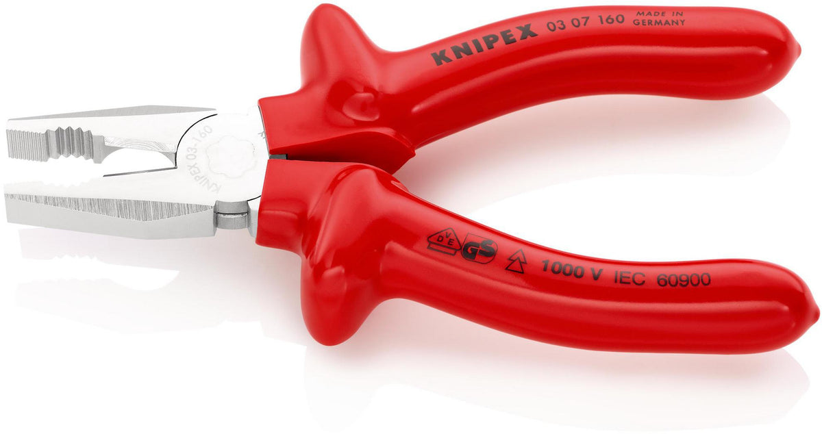 KNIPEX Kombizange 160 mm VDE-geprüft tauchisoliert verchromt – Für Profis