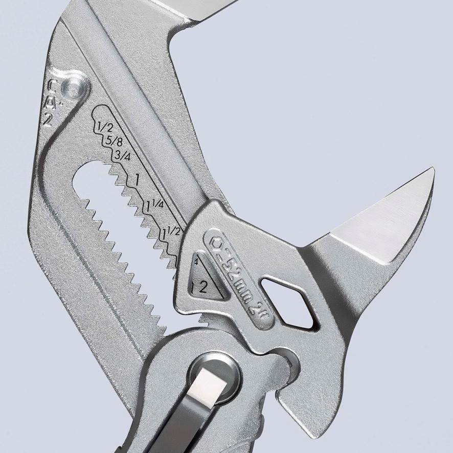 KNIPEX Zangenschlüssel 400 mm – Spannweite 85 mm, verchromt, mit Kunststoffüberzug