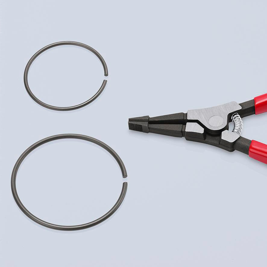 KNIPEX Montagezange 220 mm, 30° gewinkelt, brüniert – für gerade Sprengringe