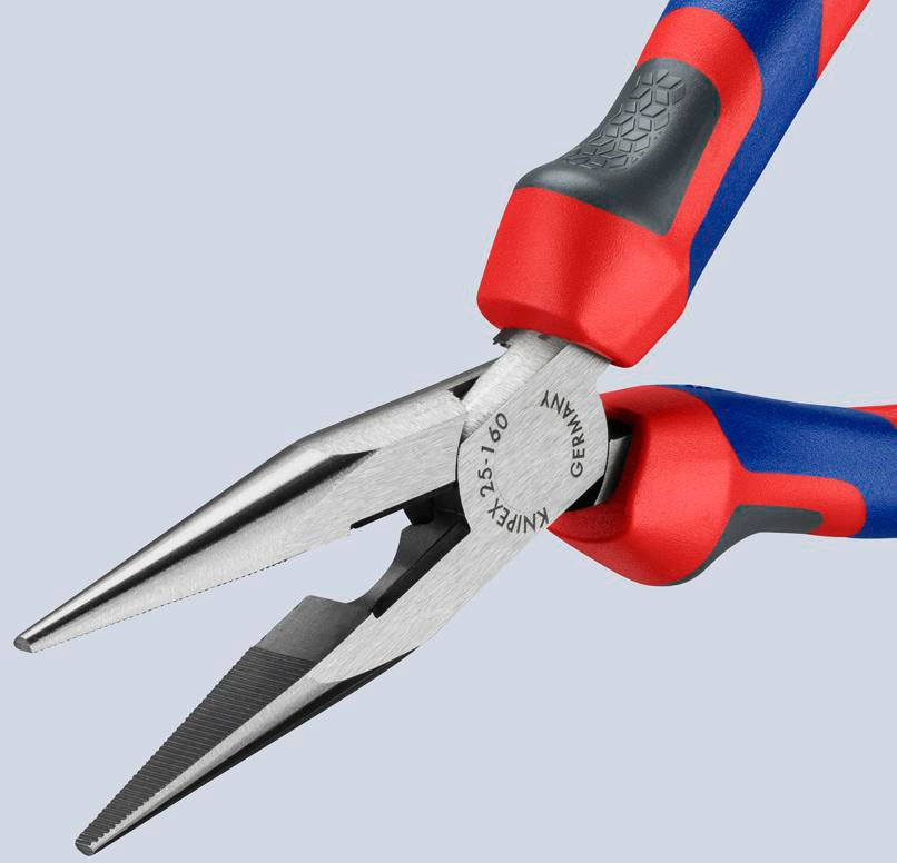 KNIPEX Flachrundzange 140 mm mit Schneide, Comfort-Griff, polierter Kopf