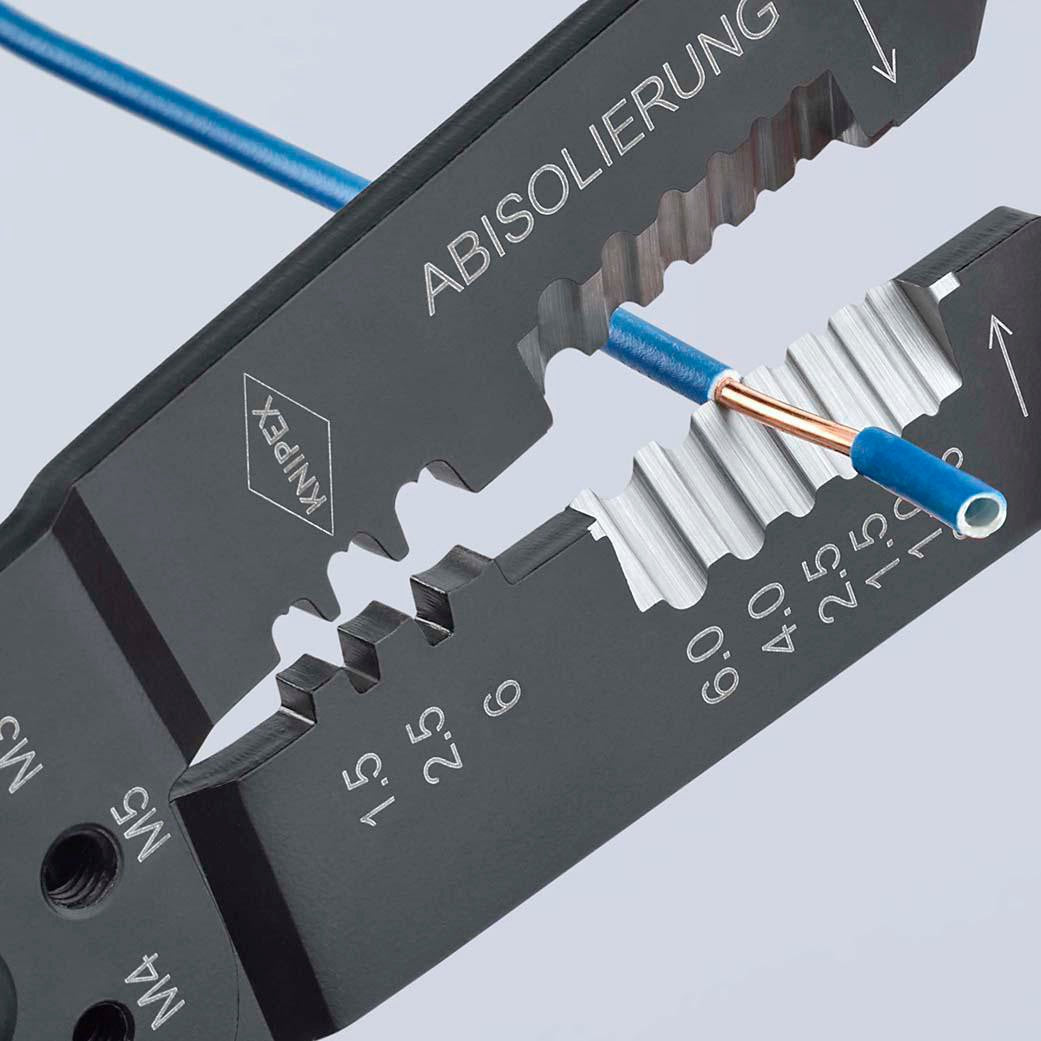 KNIPEX Crimpzange 240 mm für isolierte und unisolierte Kabelschuhe