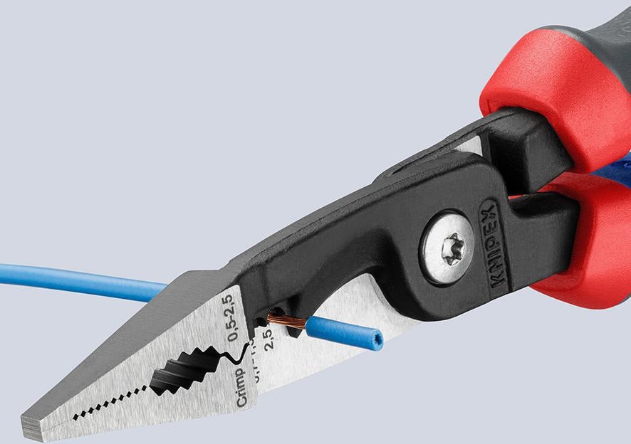 KNIPEX Elektroinstallationszange 200 mm Comfort-Griff – 6-in-1 Werkzeug für die Elektroinstallation