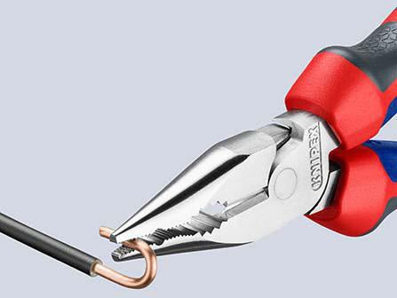 KNIPEX Spitzkombizange 145 mm Comfort-Griff – poliert, schwarz atramentiert, für Flach- und Rundmaterial