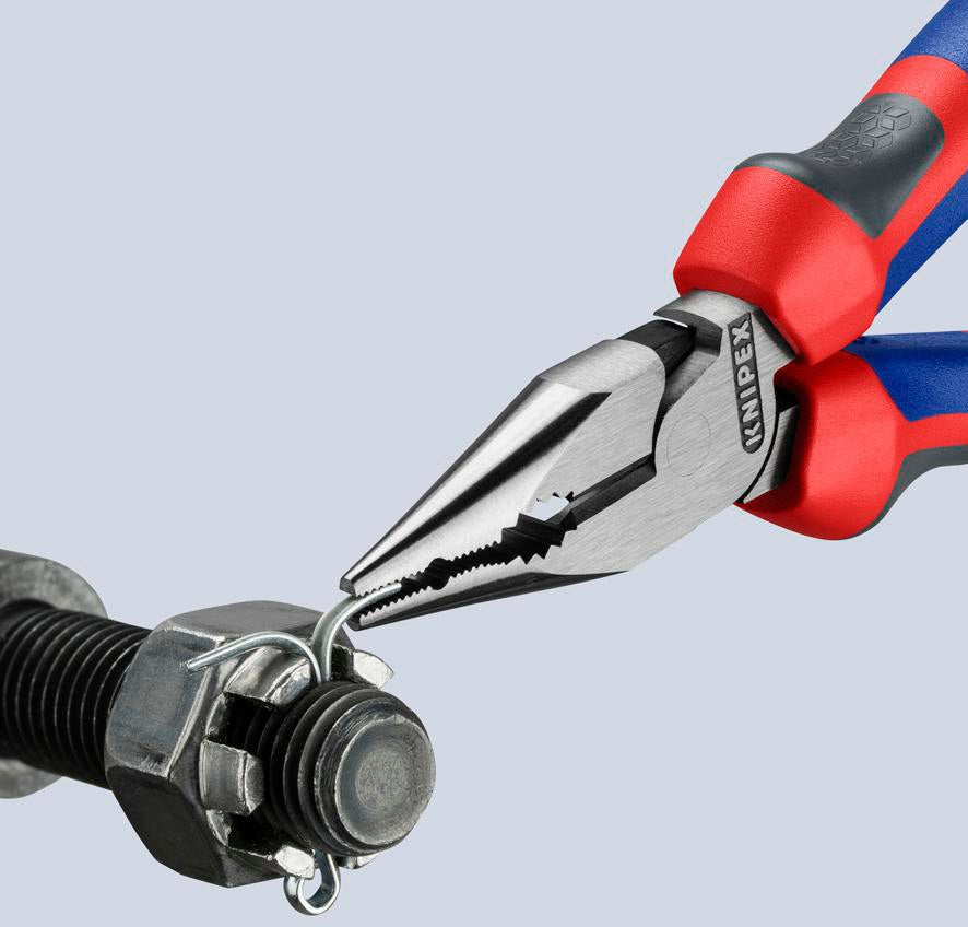 KNIPEX Spitzkombizange 145 mm Comfort-Griff – poliert, schwarz atramentiert, für Flach- und Rundmaterial