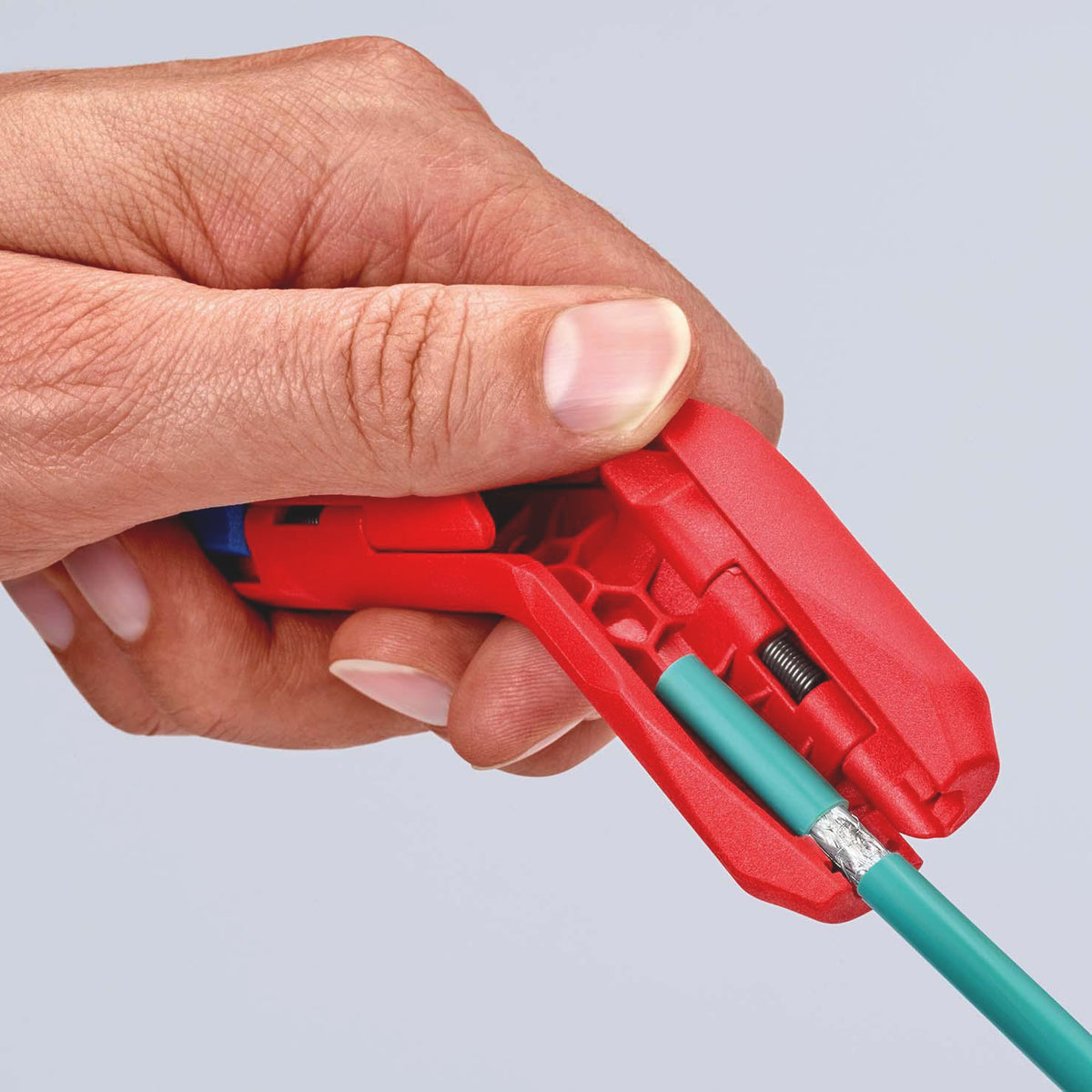 KNIPEX ErgoStrip® Universal-Abmantelungswerkzeug 130 mm für Rund-, Feuchtraum- und Datenkabel