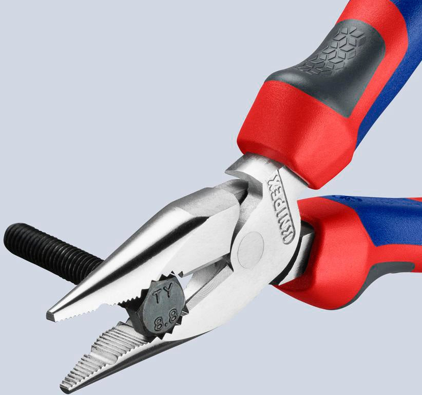 KNIPEX Spitzkombizange 145 mm Comfort-Griff – poliert, schwarz atramentiert, für Flach- und Rundmaterial