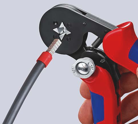 KNIPEX Aderendhülsenzange 180 mm selbsteinstellend 0,08–16 mm² – brünierter Kopf, Mehrkomponenten-Hüllen