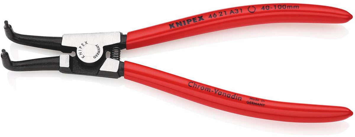 KNIPEX Außensicherungsringzange A 01 für Wellen 3-10 mm, 90° gewinkelt, 125 mm
