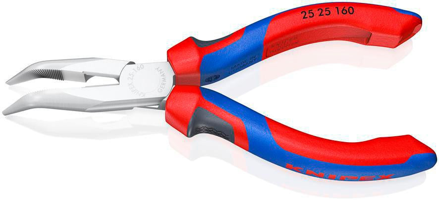 KNIPEX Flachrundzange 160 mm, 40° gewinkelt, Comfort-Griff, mit Schneide