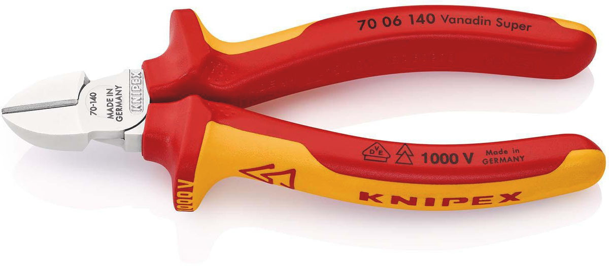 KNIPEX Seitenschneider VDE 160 mm – isoliert bis 1000 V, gehärtete Schneiden