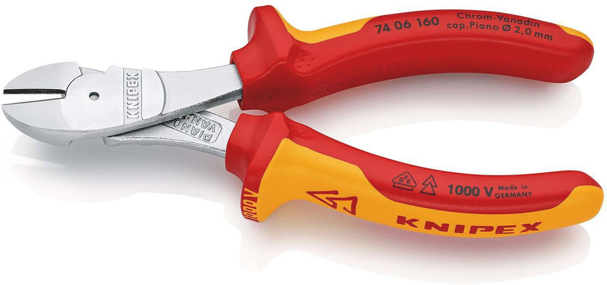 KNIPEX Kraftseitenschneider VDE 250 mm – 20 % Kraftersparnis, isoliert bis 1000 V
