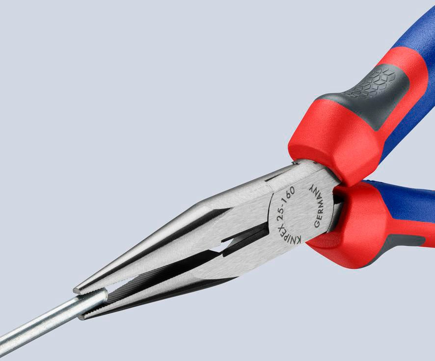 KNIPEX Flachrundzange 140 mm mit Schneide, Comfort-Griff, polierter Kopf