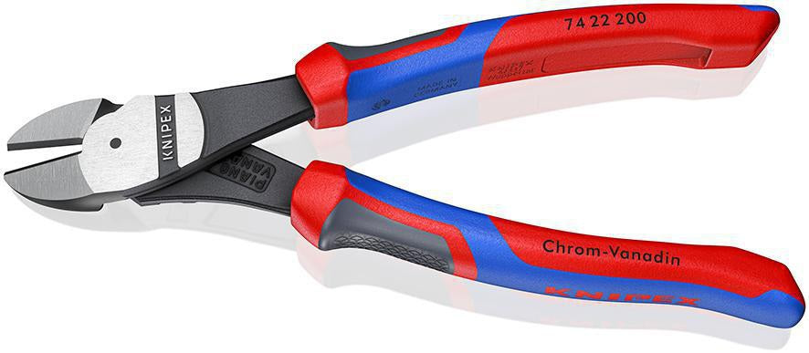 KNIPEX Kraftseitenschneider 200 mm Form 2 mit 20 % Kraftersparnis und Kunststoffüberzug