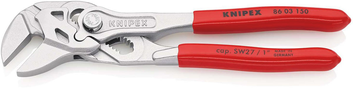 KNIPEX Zangenschlüssel 400 mm – Spannweite 85 mm, verchromt, mit Kunststoffüberzug