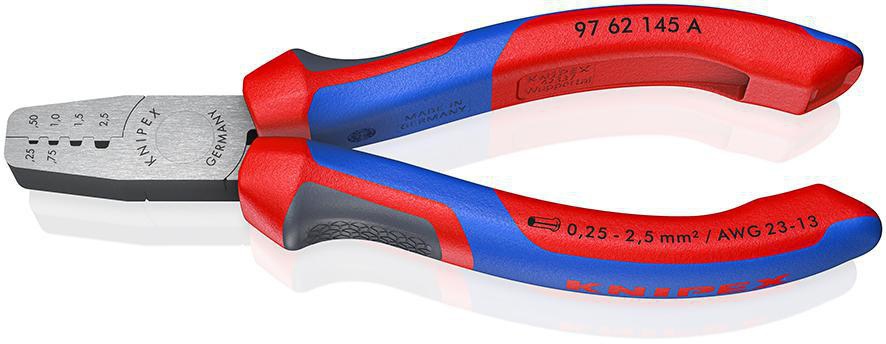 KNIPEX Aderendhülsenzange 145 mm für 0,25–2,5 mm² – Vanadin-Elektrostahl, poliert