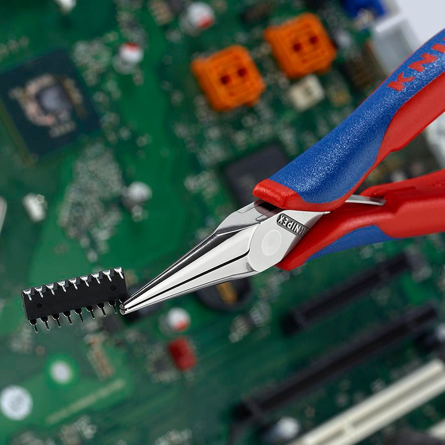 KNIPEX Elektronik-Greifzange 115 mm mit flachbreiten Backen und Kunststoffüberzug