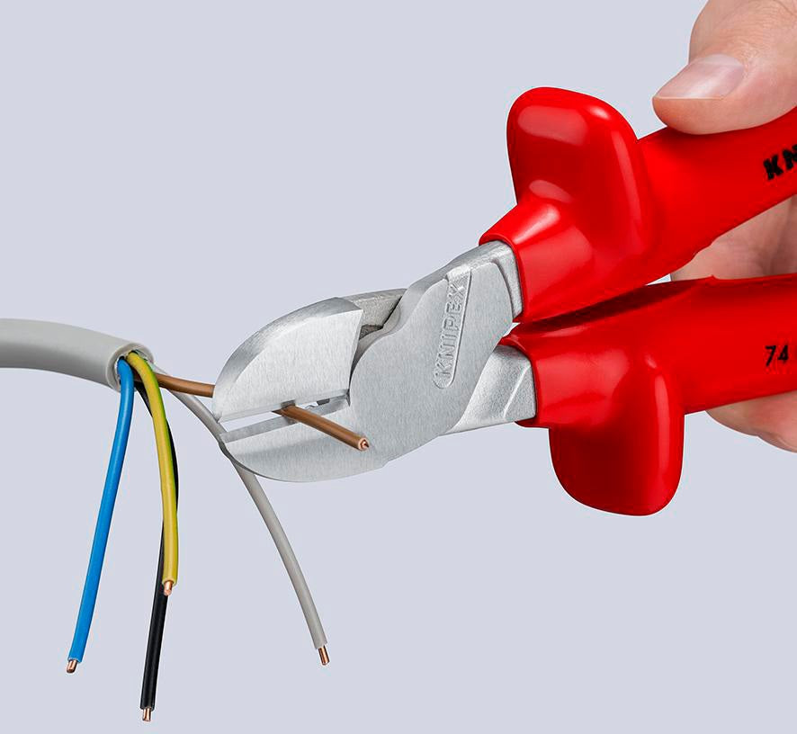 KNIPEX Kraftseitenschneider VDE 250 mm – 20 % Kraftersparnis, isoliert bis 1000 V