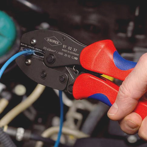 KNIPEX Crimpzange PreciForce® 220 mm für 0,5–6 mm² – Einhandbedienung, Präzisionsprofile