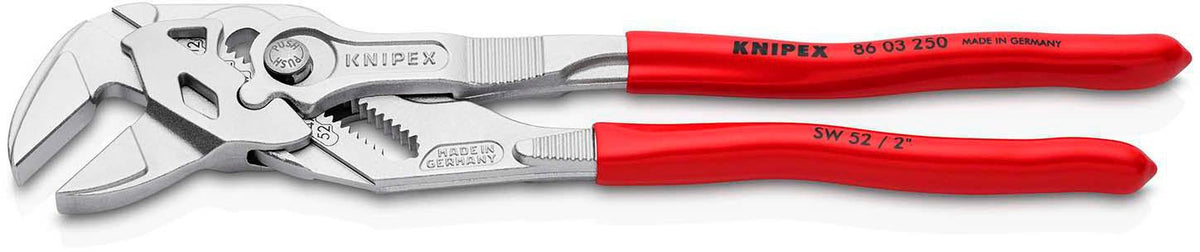 KNIPEX Zangenschlüssel 400 mm – Spannweite 85 mm, verchromt, mit Kunststoffüberzug