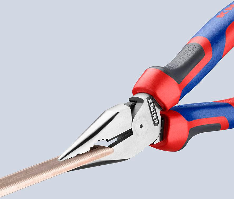 KNIPEX Spitzkombizange 145 mm Comfort-Griff – poliert, schwarz atramentiert, für Flach- und Rundmaterial