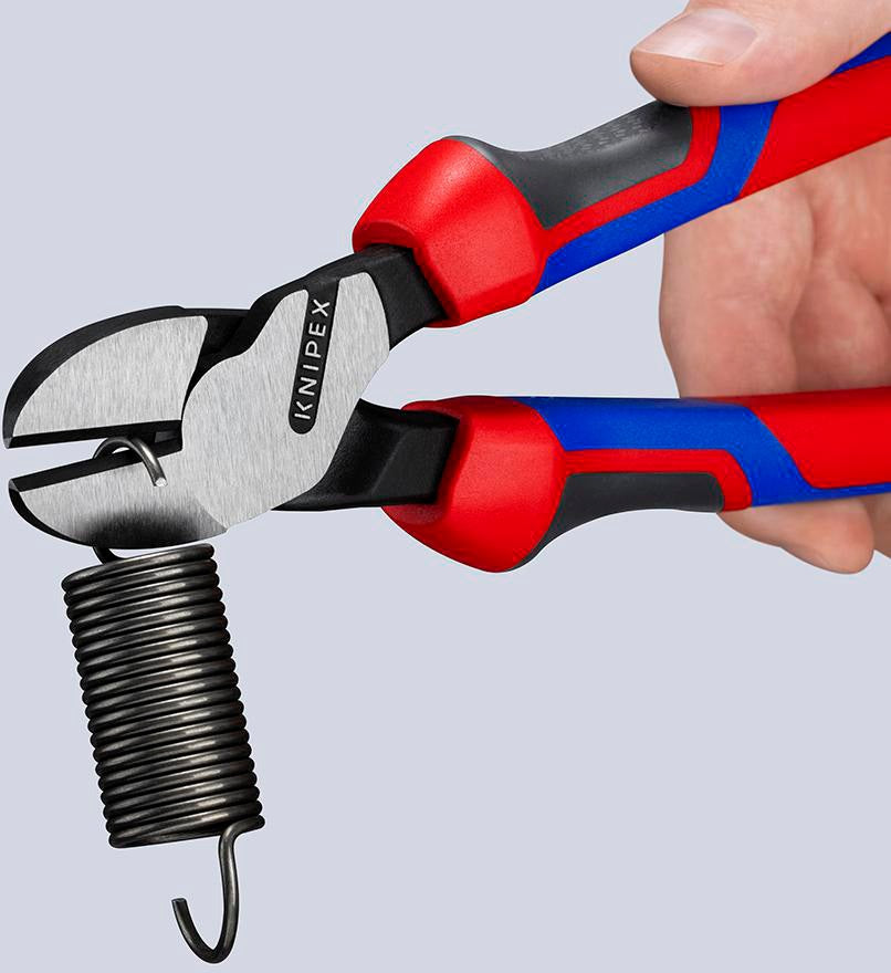 KNIPEX Kraftseitenschneider 140 mm, poliert, Form 0, Mehrkomponenten-Hüllen – 20 % Kraftersparnis