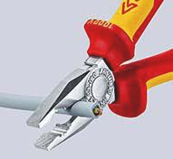 KNIPEX Kombizange VDE 160 mm mit Mehrkomponenten-Hüllen, verchromt, isoliert bis 1000 V