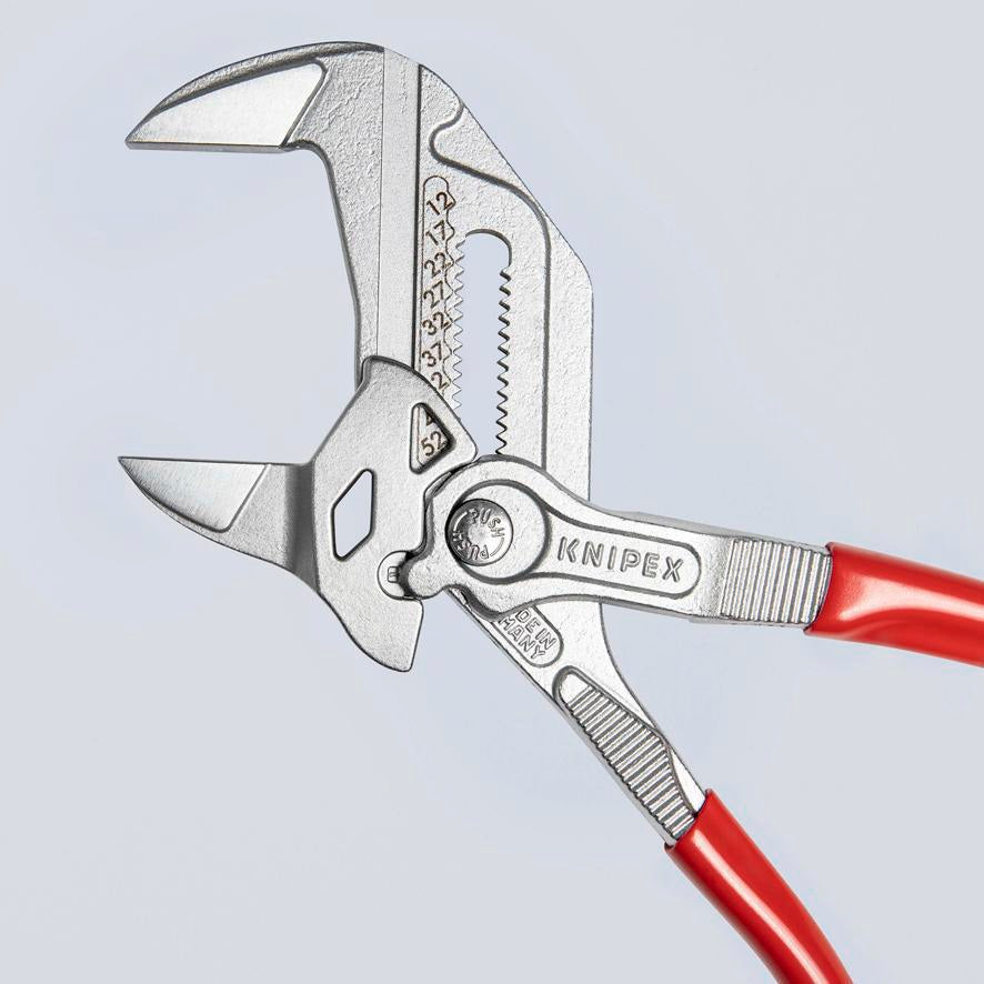 KNIPEX Zangenschlüssel 400 mm – Spannweite 85 mm, verchromt, mit Kunststoffüberzug