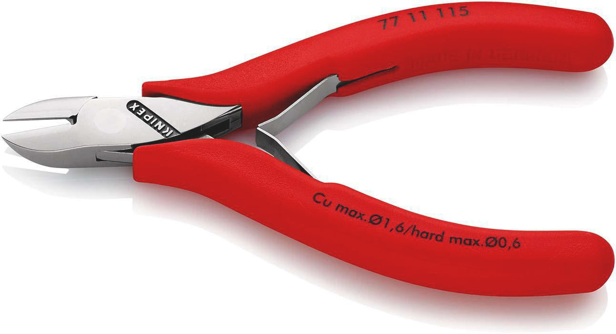 KNIPEX Elektronik-Seitenschneider 115 mm, Form 1, spiegelpoliert, mit Facette und Öffnungsfeder