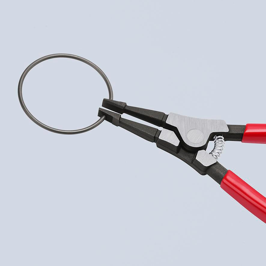 KNIPEX Montagezange 220 mm, 30° gewinkelt, brüniert – für gerade Sprengringe