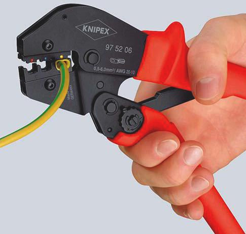 KNIPEX Crimpzange 250 mm – Für unisolierte Kabelschuhe und Verbinder, 2x6, 2x10, 2x16 mm²