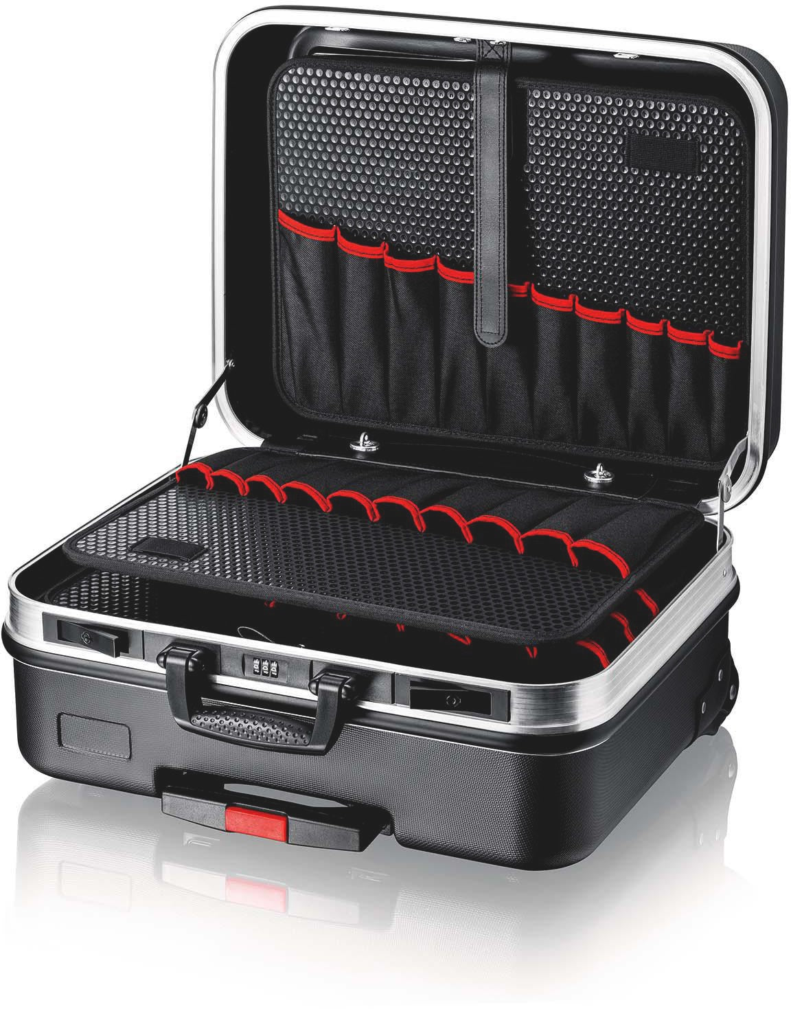 KNIPEX Werkzeugkoffer Big Basic Move Leerkoffer mit Trolly-Funktion und variabler Bestückung