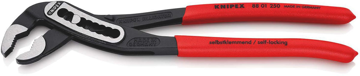 KNIPEX Wasserpumpenzange Alligator 180 mm mit Comfort-Griff und 9-fach Rastenverstellung