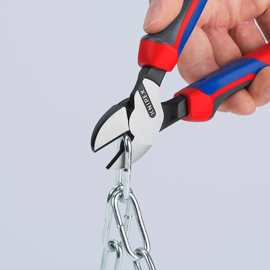 KNIPEX Kraftseitenschneider 140 mm, poliert, Form 0, Mehrkomponenten-Hüllen – 20 % Kraftersparnis