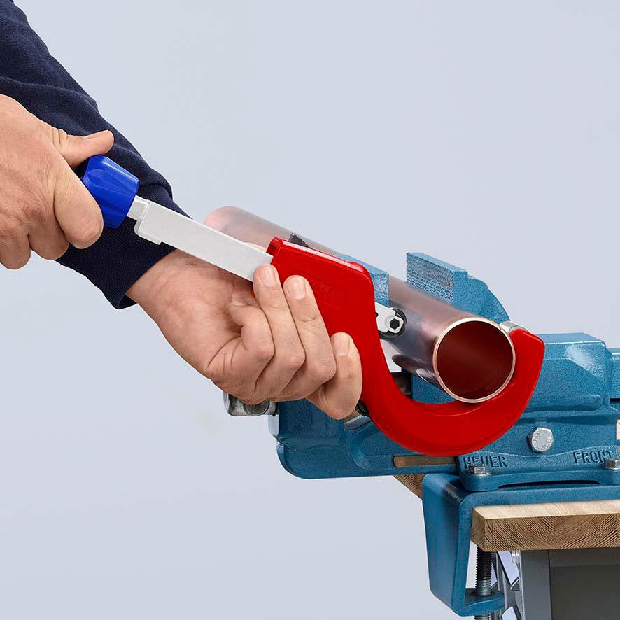 KNIPEX Rohrabschneider TubiX® 6-35 mm – QuickLock-Einhandschnellfixierung für Kupfer, Messing, Edelstahl