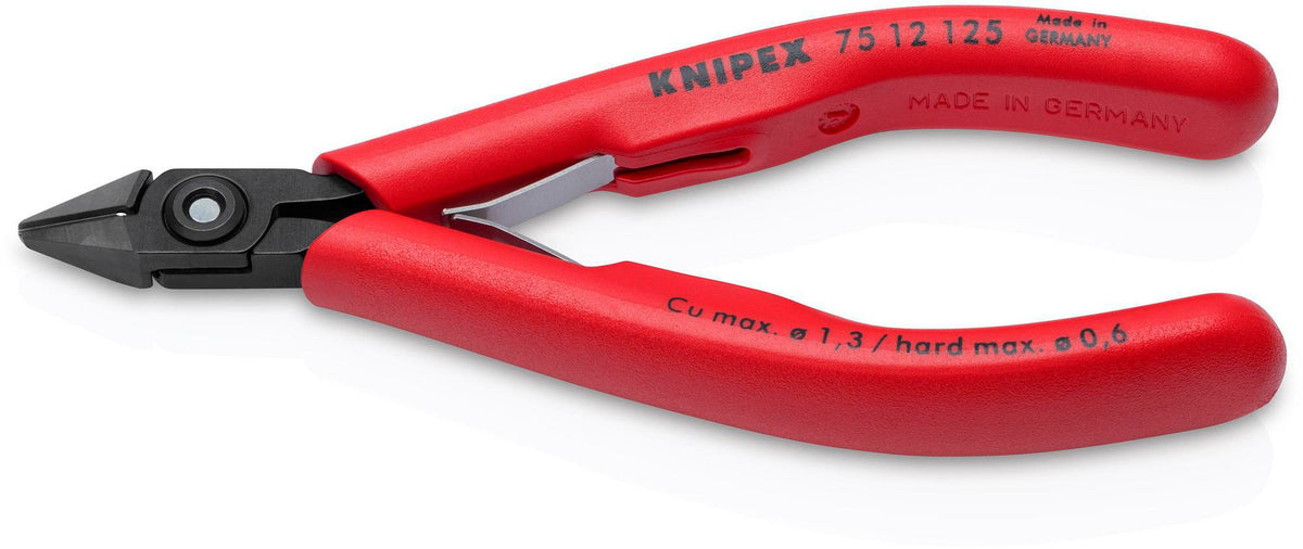 KNIPEX Elektronik-Seitenschneider 125 mm – Form 2, kleine Facette, induktiv gehärtet
