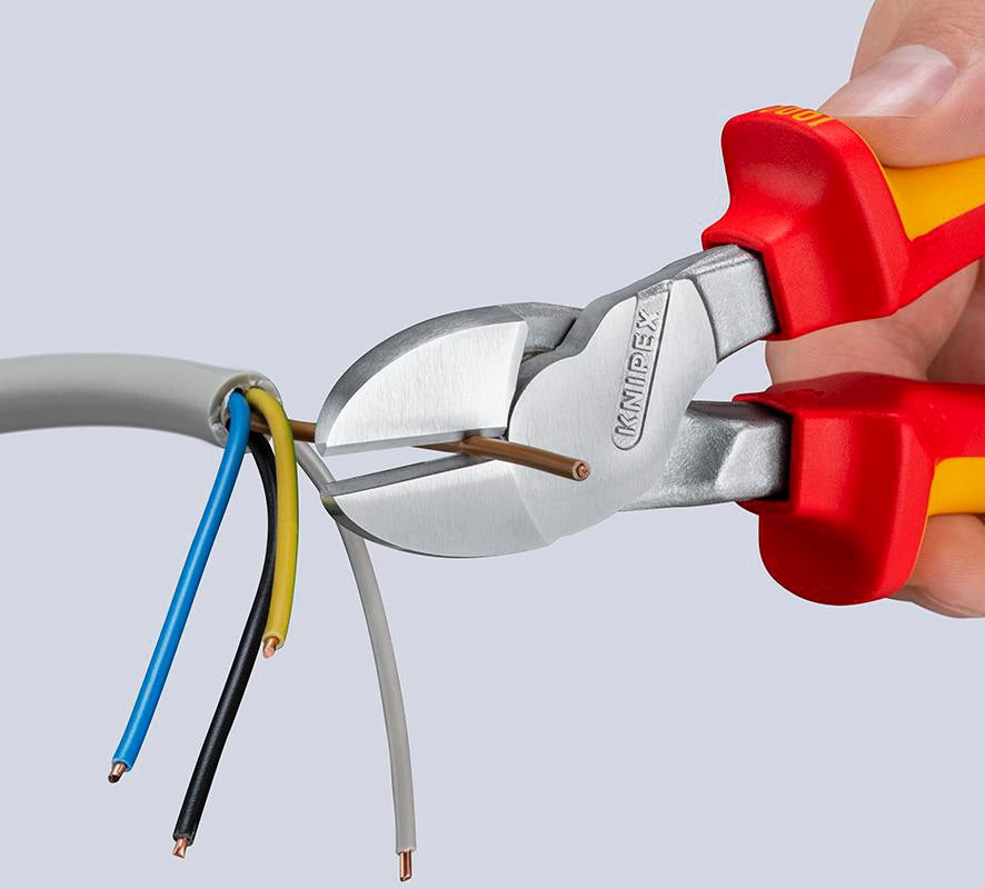 KNIPEX Kraftseitenschneider VDE 250 mm – 20 % Kraftersparnis, isoliert bis 1000 V