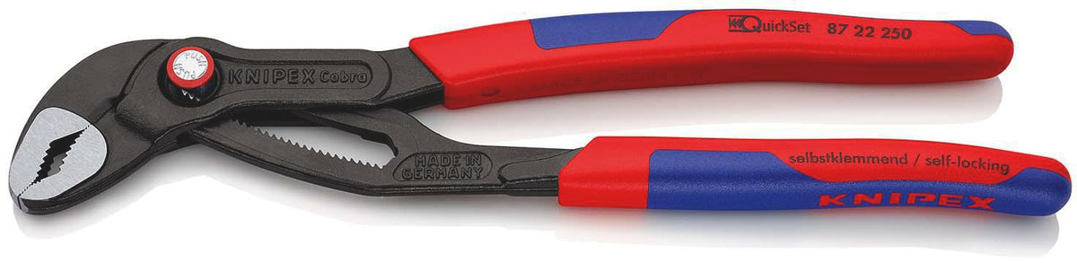 KNIPEX Cobra® Wasserpumpenzange 180 mm – Selbstklemmend, 18 Einstellpositionen, Comfort-Griff