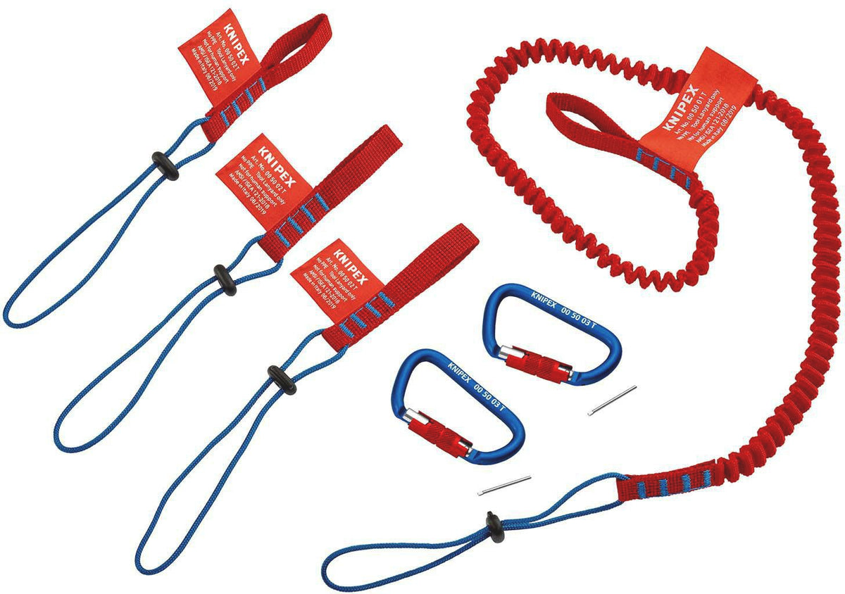 KNIPEX Sicherungssystem-Set 6-teilig – Schutz vor Herunterfallen für Zangen