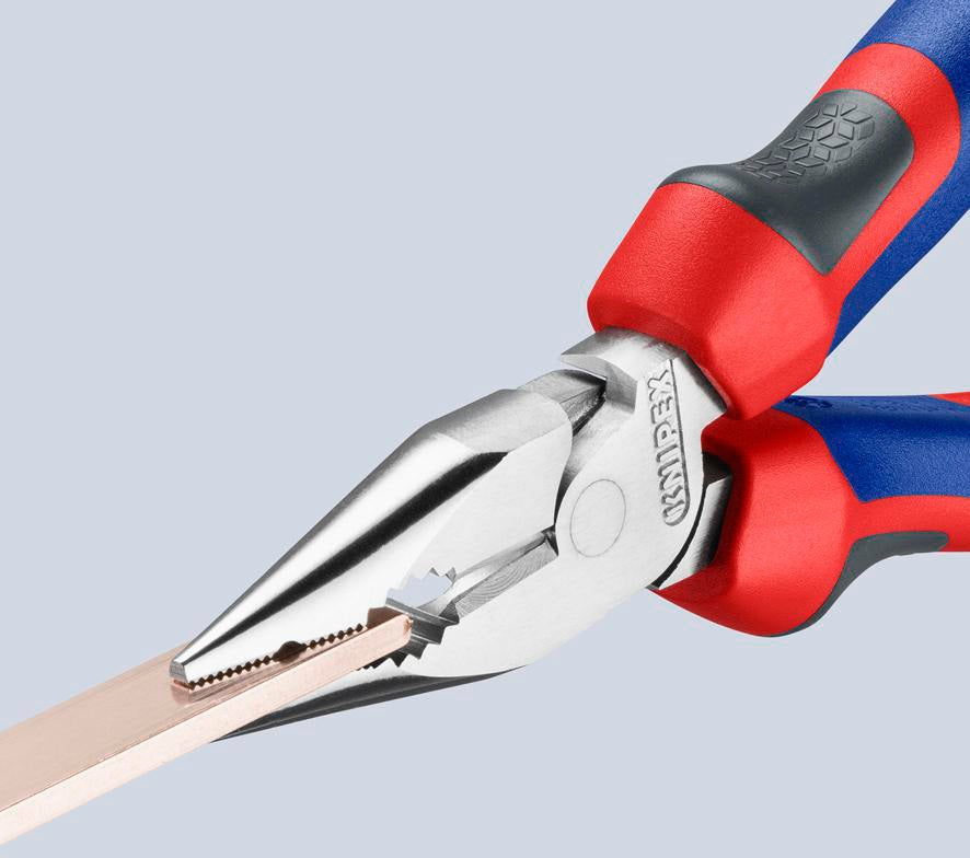 KNIPEX Spitzkombizange 145 mm Comfort-Griff – poliert, schwarz atramentiert, für Flach- und Rundmaterial