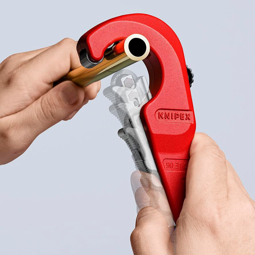 KNIPEX Rohrabschneider TubiX® 6-35 mm – QuickLock-Einhandschnellfixierung für Kupfer, Messing, Edelstahl