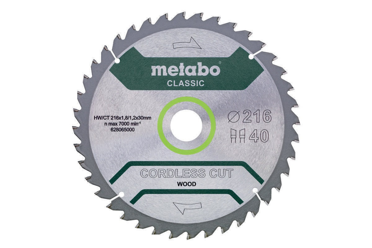 Metabo Kreissägeblatt cordless cut wood classic 165 mm Z18 HW/CT für Akku-Sägen