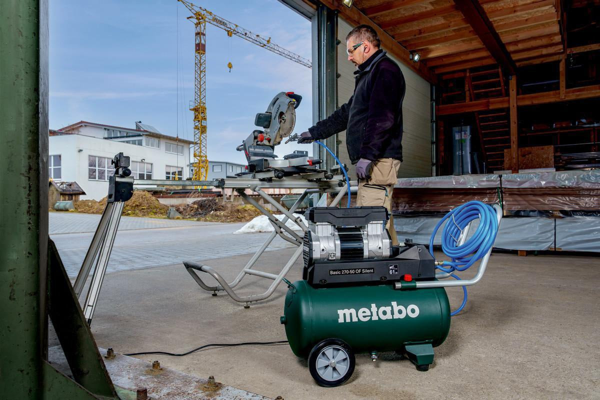 METABO Kompressor Basic 270-50 OF Silent – 50 l, 10 bar, 250 l/min, ölfrei