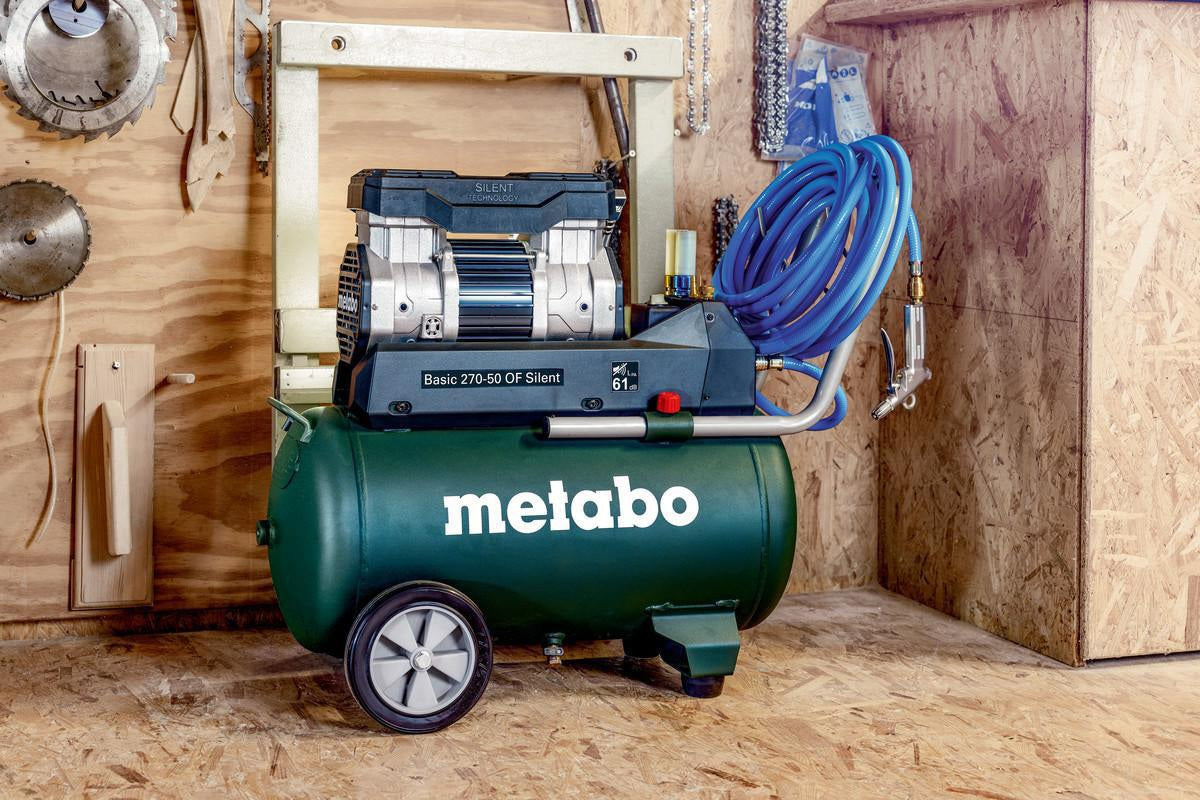 METABO Kompressor Basic 270-50 OF Silent – 50 l, 10 bar, 250 l/min, ölfrei