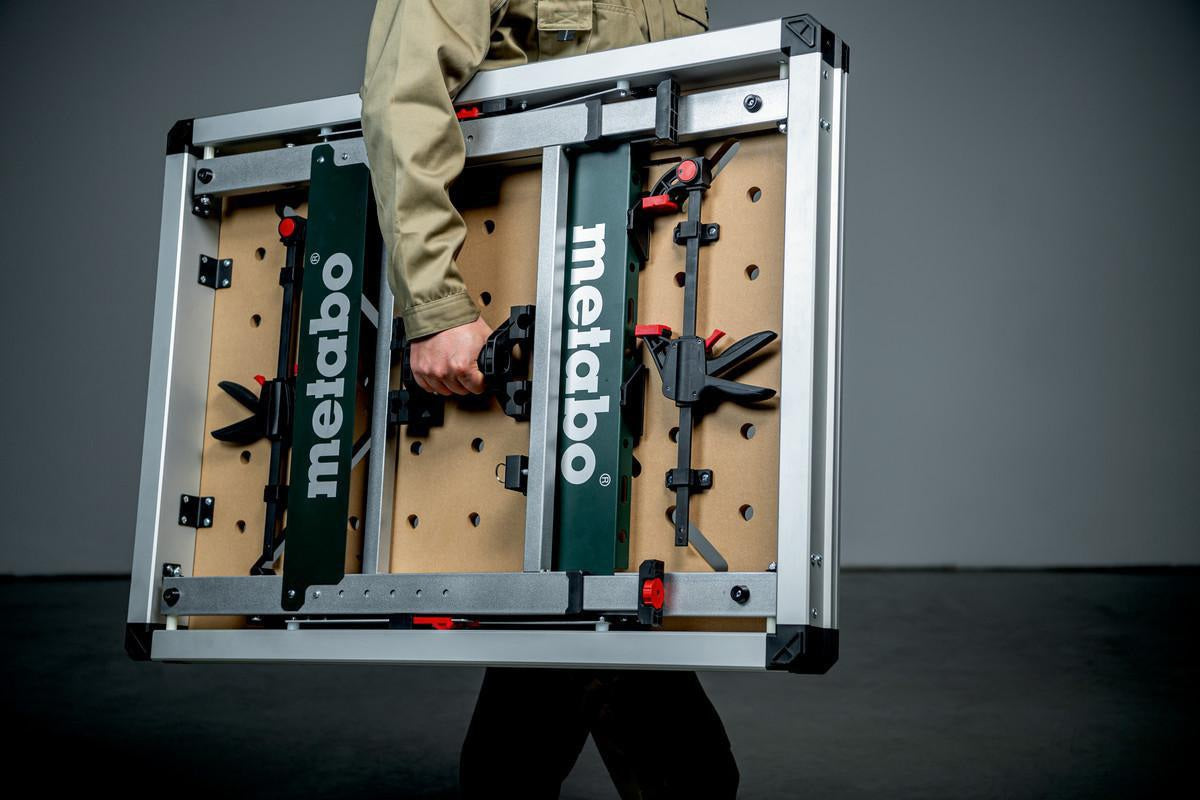 METABO Multifunktionstisch MWB 100 – mobile Werkbank, höhenverstellbar, 120 kg Traglast