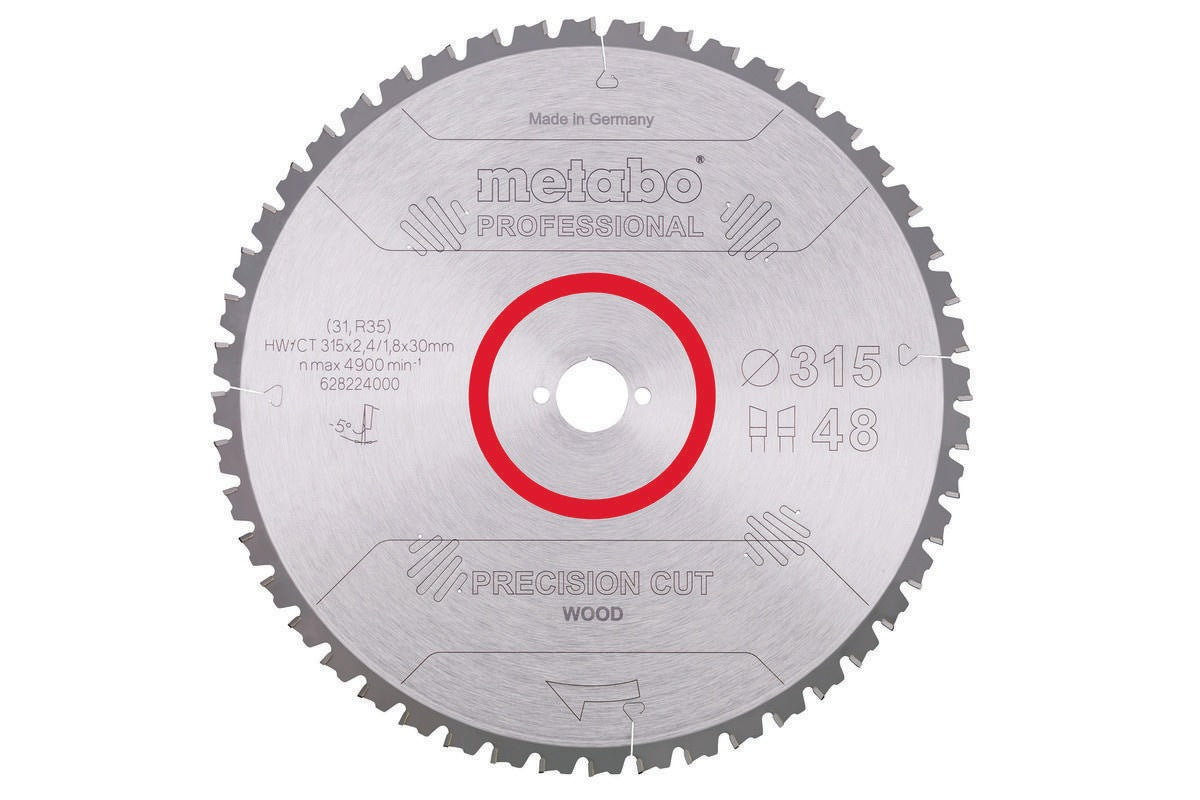 Metabo Kreissägeblatt Precision Cut Wood Professional D216xB2,4xBohrung30mm 48Z WZ